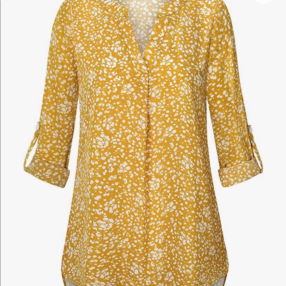 NWT Timeson Casual Chiffon V-neck Tunic Blouse